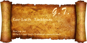 Gerlach Taddeus névjegykártya
